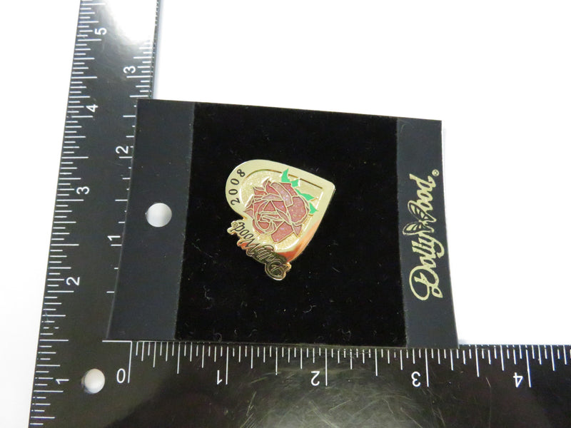 Dollywood 2008 Rose Gold-Tone Enamel Souvenir Pinback on Original Card 1.25 x 1.38 In