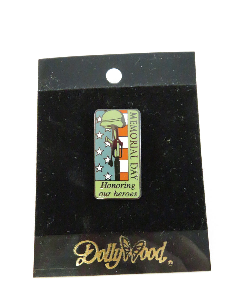 Memorial Day pin on a Dolly & Rod card with a white background