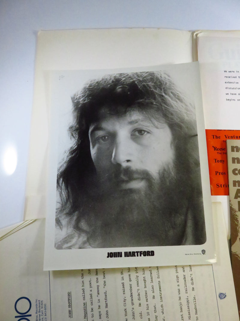 1971 John Hartford Warner Bro. Records Photo with Press Kit Bio Folder