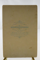 Woman Leaning on Gate Faux Stone Wall Antique Cabinet Card Strunk Reading PA product image for Just Stuff I Sell, clear front view, neutral background, original listing photo, optimized descriptive alt text, centered composition variant 2