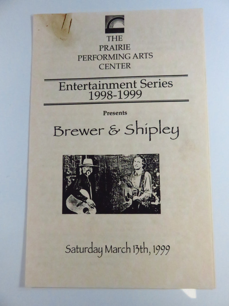 Brewer & Shipley Concert Program March 13, 1999 Prairie Performing Arts Center