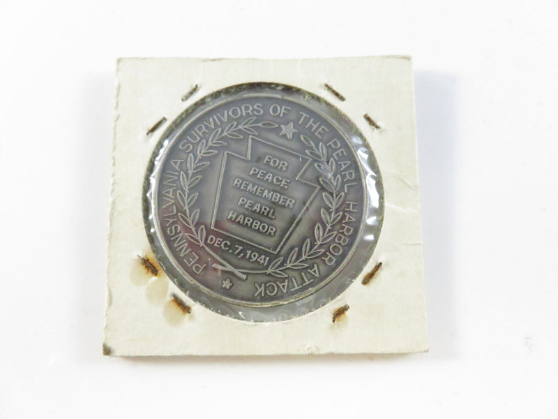 Pearl Harbor 25th Anniversary 1941-1966 Commemorative Medal Pennsylvania Survivors Tribute Token 1 3/8 Inch