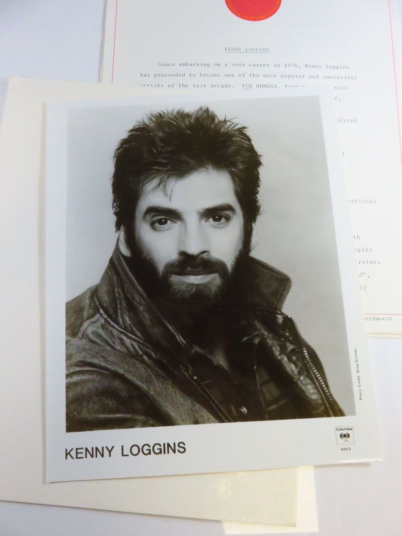 c1985 Kenny Loggins Columbia Records Photo with Bio Sheet Press Kit