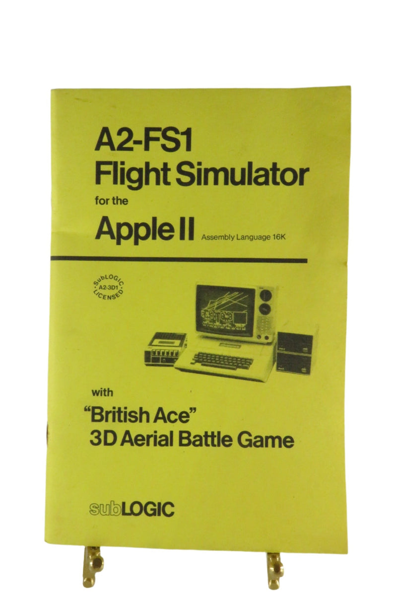 A2-FS1 Flight Simulator For the Apple 2 Game Manual 1st Edition 3rd Printing — front view