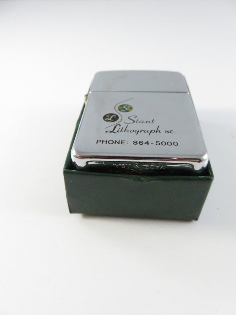 Vintage Park Chrome Flip-Top Advertising Lighter Stant Lithograph USA Promo Piece