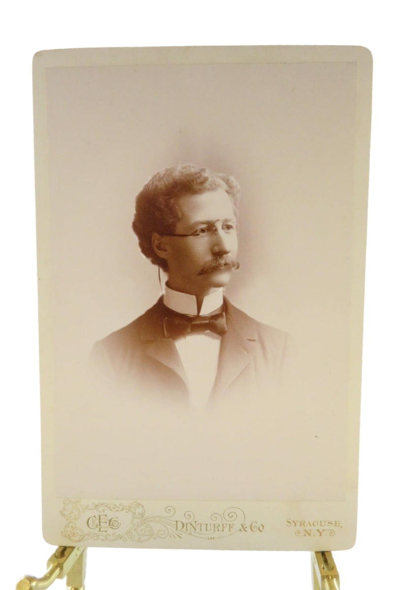 Antique Cabinet Card Photo of A Distinguished man in Glasses Dinturff & Co New York — front view