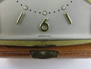 Vintage Westclox German Travel Alarm Clock in Tan Leatherette Case