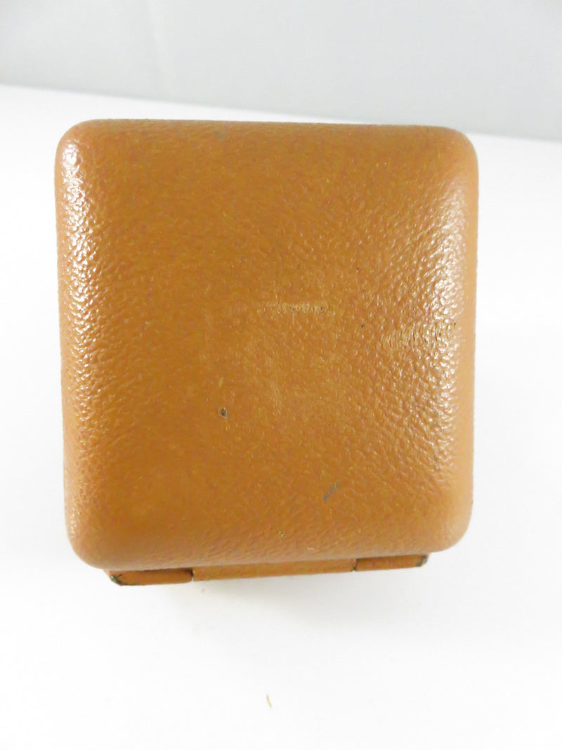 Vintage Westclox German Travel Alarm Clock in Tan Leatherette Case