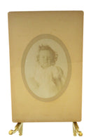 Little Girl Named Georgia 17 Mo. Antique Cabinet Style Card Photo — front view