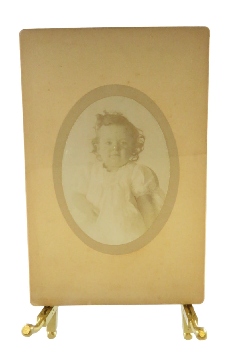 Little Girl Named Georgia 17 Mo. Antique Cabinet Style Card Photo — front view