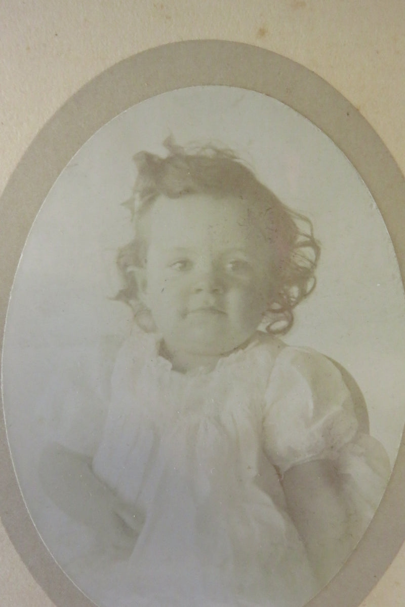 Little Girl Named Georgia 17 Mo. Antique Cabinet Style Card Photo