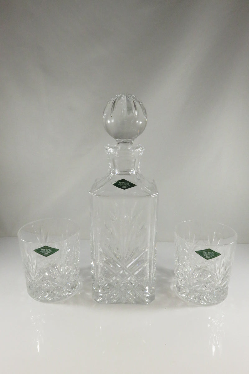 Shannon Crystal Whisky Decanter 4 Double Old Fashions Style 3447
