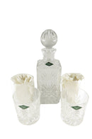 Shannon Crystal Whisky Decanter 4 Double Old Fashion Tumblers Style 3447 — Rarities • Silver — front view