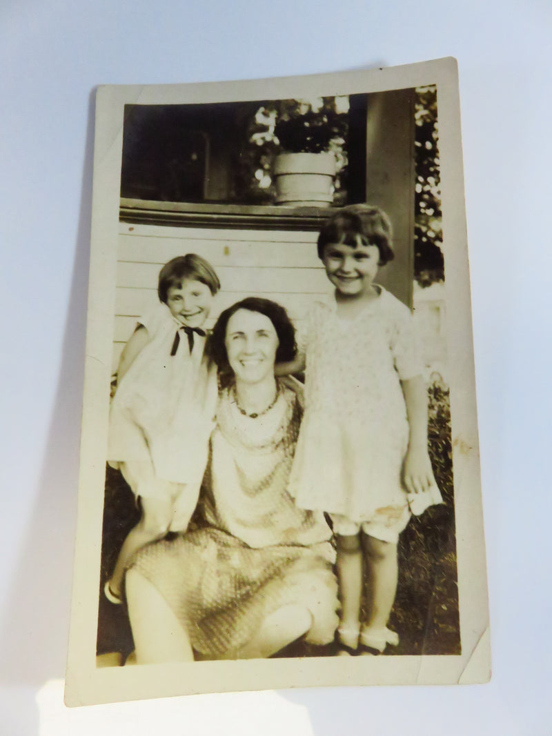 c1930's Mom and 2 Girls McHaney Camera Supply Paragould Ark. 5" x 3 1/8"