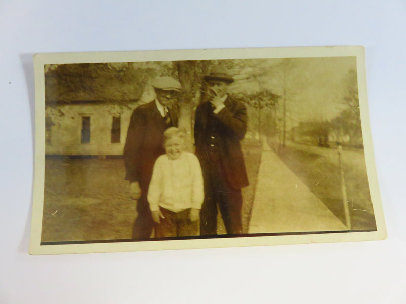 c1920's Old Man, Middle Aged Man and Laughing Boy Photograph 4 1/4 x 2 1/2