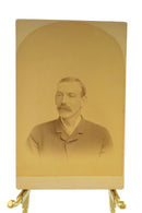 Antique Cabinet Card Photo of a Middle Aged Man Oval Tan Line S. Y. Richards PA — front view