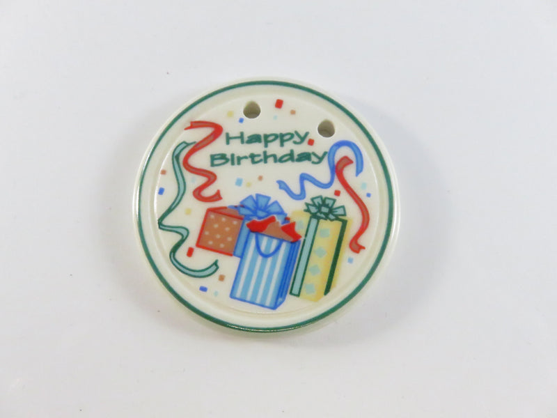 Longaberger c1997 Happy Birthday Ceramic Tie-On 31747 Basket Accessory