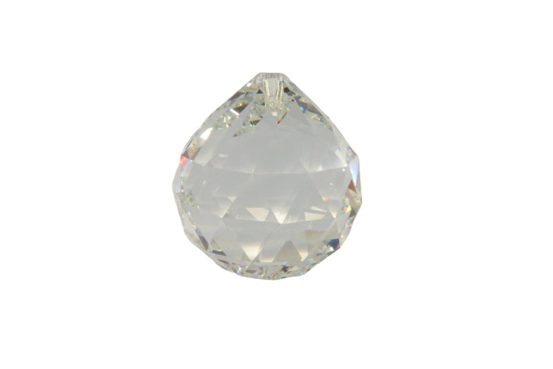 Feng Shui 50mm Hanging Crystal Ball Clear Faceted Sphere Sun Catcher Rainbow — front view