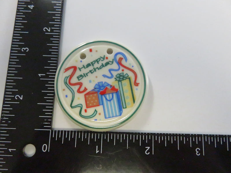 Longaberger c1997 Happy Birthday Ceramic Tie-On 31747 Basket Accessory