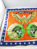 American Eagle Vintage Scarf with Bold Patriotic Border 21 Inch Square c1980