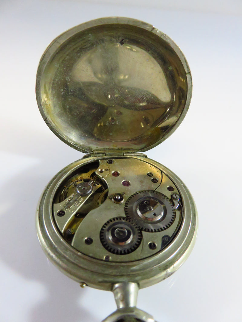 Antique K. Serkisoff Constantople Enameled White Metal Cased Pocket Watch