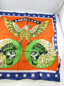 American Eagle Vintage Scarf with Bold Patriotic Border 21 Inch Square c1980