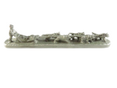 Decorative ceramic dog sled with dogs on a white background