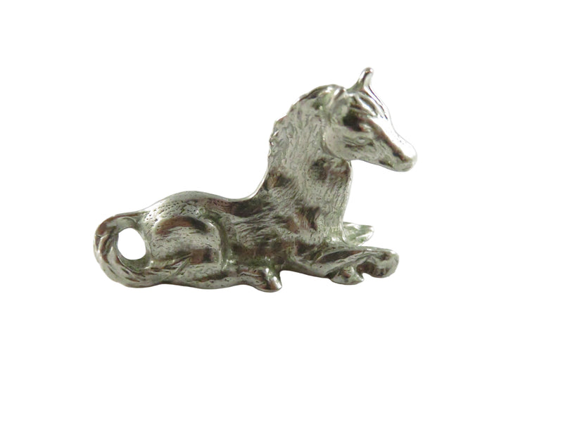 Silver horse figurine on a white background