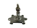 Girl Golfer Pewter Figurine On Wheeled Base By Forte Vintage Collectible Metal