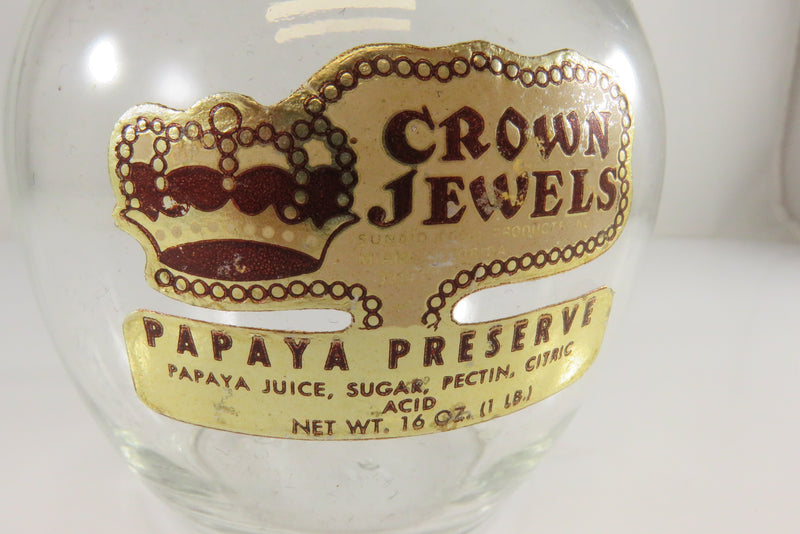 Vintage Smucker's Crown Jewels Papaya Preserve Jar AT 73 16oz