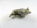 Vintage Pewter Buffalo Figurine Miniature Western Collectible Shelf Accent 1.25 Inch