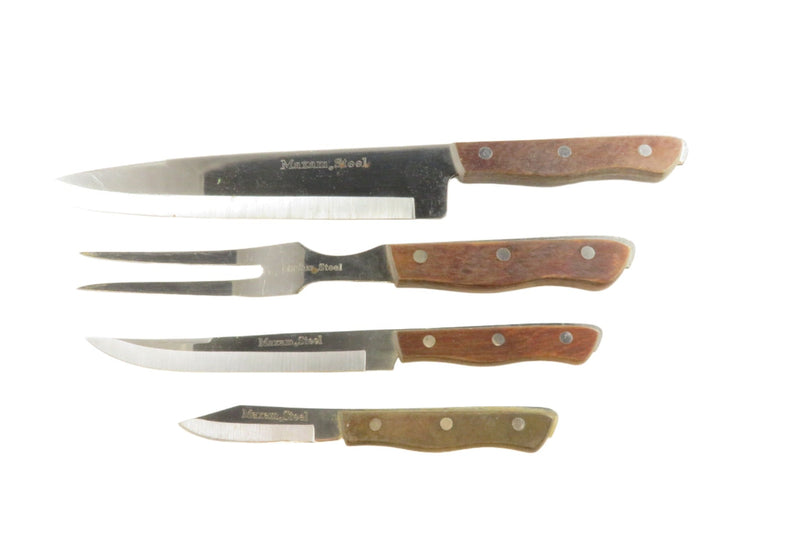 Maxam Steel Stainless Steel Knives & Carving Fork Japan Made — Collectibles:Kitchen & Home:Kitchenware:Utensils:Cutlery — fro