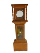 Vintage Grandfather Clock Pocket Watch Holder Reddish Light Brown For Repair — front view