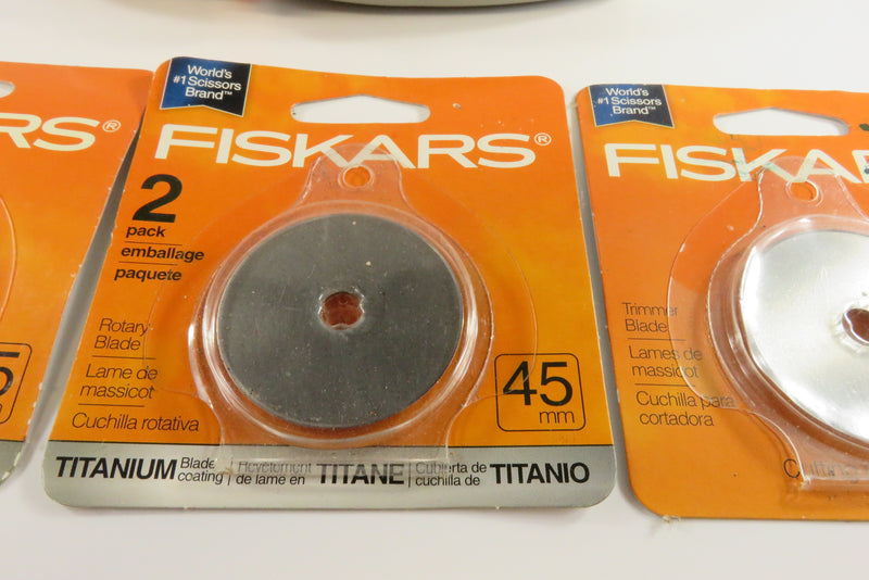 Fiskars Rotary Cutter 45mm Used + 3 Packs Cutting Blades