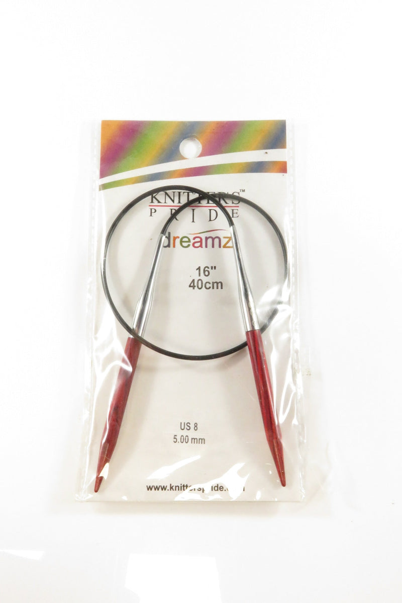 Knitters Pride Dreamz 16" US 8 Circular Knitting Needles — front view