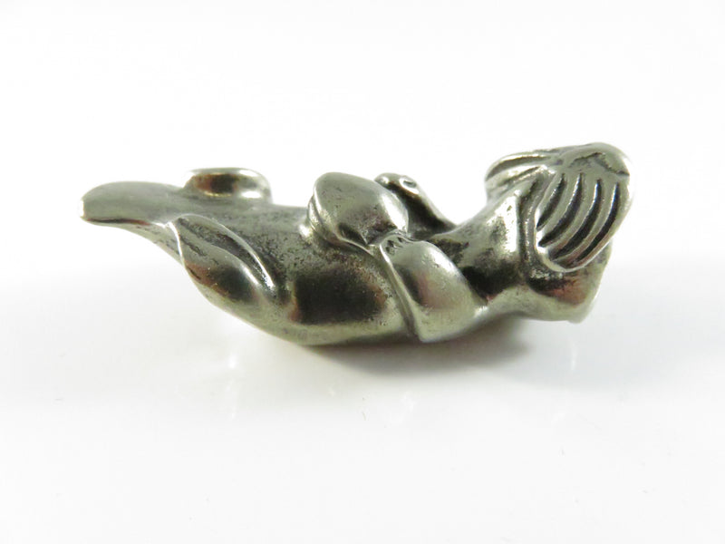 Pewter Otter Figurine A.C.B. Signed Miniature Wildlife Sculpture Late 20th Century