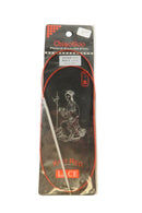 ChiaoGoo Premium Stainless Steel Knit Red Lace 32" US 3 Circular Knitting Needle — front view