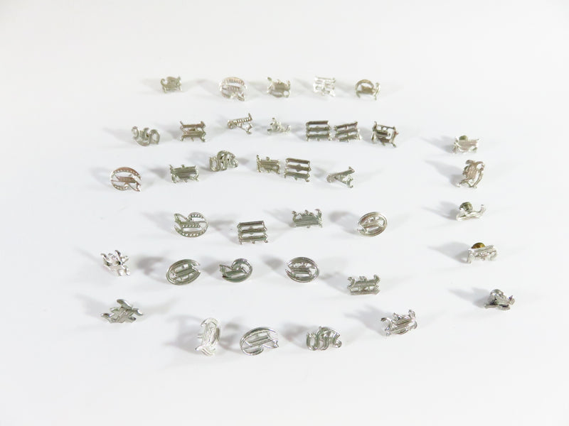 Grouping of Various Letter Ring Inserts for Signet Monogram Rings Hardstone Rings