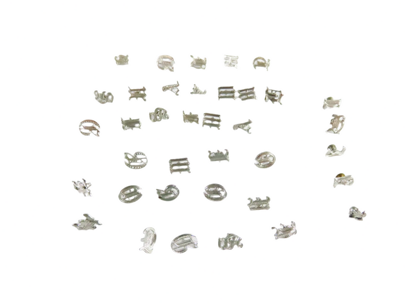 Grouping of Various Letter Ring Inserts for Signet Monogram Rings Hardstone Rings