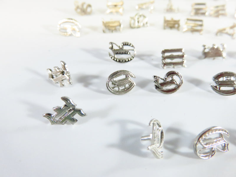 Grouping of Various Letter Ring Inserts for Signet Monogram Rings Hardstone Rings