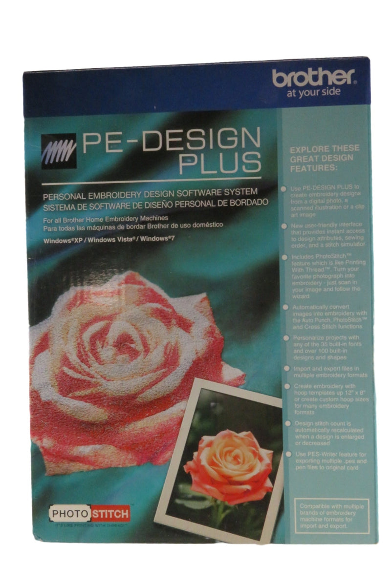 Brother PE-Design Plus Embroidery Software with PhotoStitch Windows 7 — front view