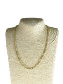 Unisex 925 Gold Gilded Sterling Figaro Chain 20" Long w Lobster Clasp — Gold, Sterling Silver — front view