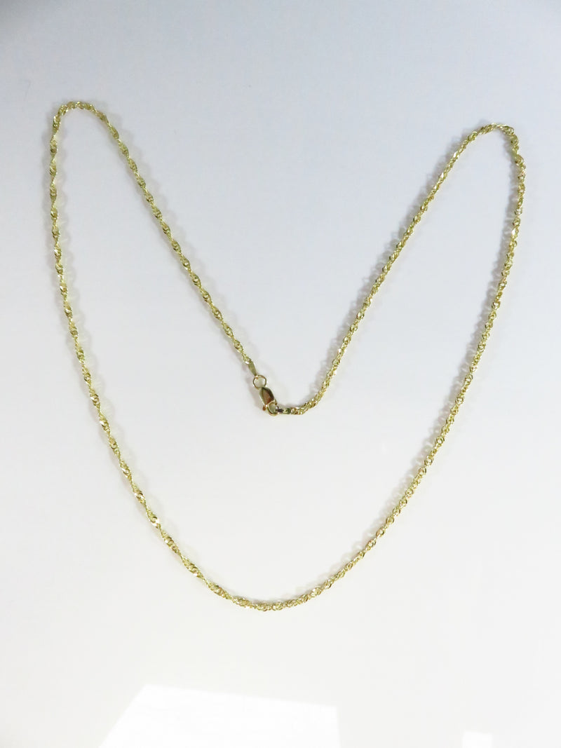 Milor 925 Gold Gilded Sterling Rope Chain 24" Long w Lobster Clasp