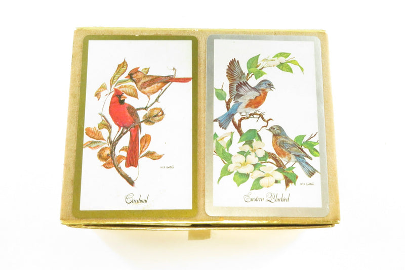 Vintage Set of Two Bird Themed Playing Cards Sets Congress US Playing Card Co — front view