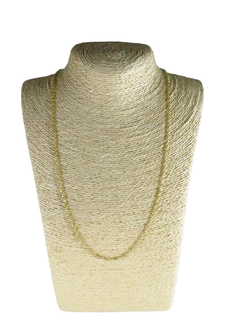 Milor 925 Gold Gilded Sterling Rope Chain 24" Long w Lobster Clasp — Gold, Sterling Silver — front view