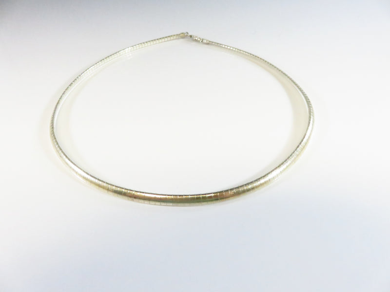 925 4.35mm Omega Choker Necklace 16" TL Lobster Clasp 19.6 Grams