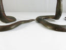 Serpent Brass Candlestick Holders Mid Century Indian Naga Form Lac Work Pair