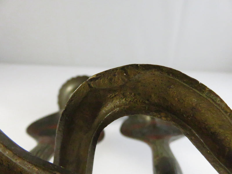 Serpent Brass Candlestick Holders Mid Century Indian Naga Form Lac Work Pair