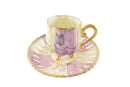 Vintage Japan Footed Iridescent Cup & Saucer; Gilt Floral Leaf Teacup & Saucer — Pottery & Glass:Pottery & China:China & Dinn