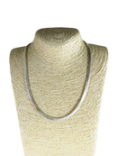 Fancy 925 Herringbone Chain 20" Long w Lobster Clasp No Polish Rhodium — Gold, Sterling Silver — front view